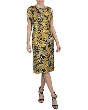 Julia Jordan Floral Print Midi Dress - Metallic