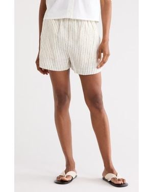 Rag & Bone Lori Stripe Linen Shorts - White
