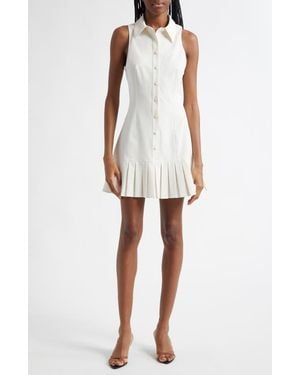 Cinq À Sept Lucilla Sleeveless Pleated Shirtdress - White