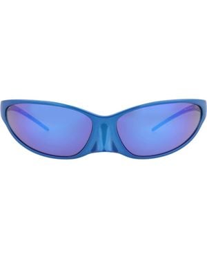 Balenciaga 70Mm Wraparound Sunglasses - Blue