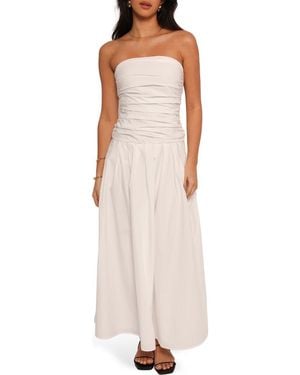 Petal & Pup Nell Strapless Cotton Maxi Dress - Pink