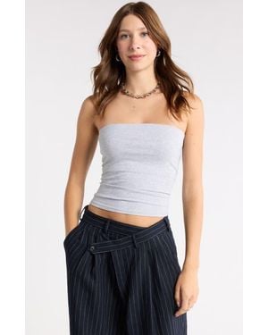 Abound Knit Tube Top - Blue