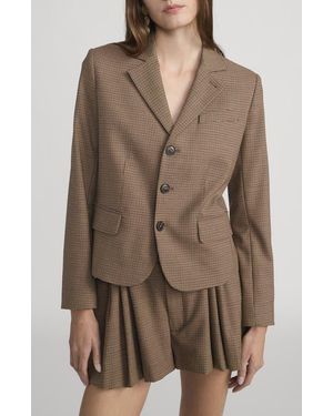 FRAME The Plaid Smart Blazer - Brown