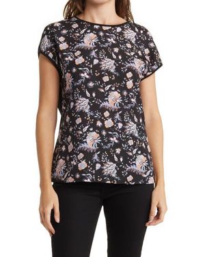 Ted Baker Woven Front T-Shirt - Black