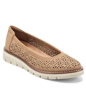 Easy Spirit Victori Perforated Slip-On Sneaker - Natural