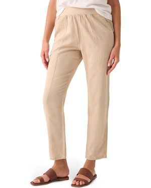 Faherty Arlie Pull-On Tapered Leg Pants - Natural