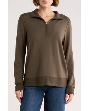 Matty M Quarter Zip Sweatshirt - Green
