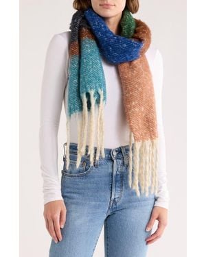 AREA STARS Cozy Stripe Fringe Scarf - Blue
