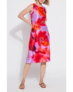Lyssé Raquel Drape Midi Dress - Red