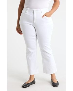 Democracy Fray Crop Flare Pants - White