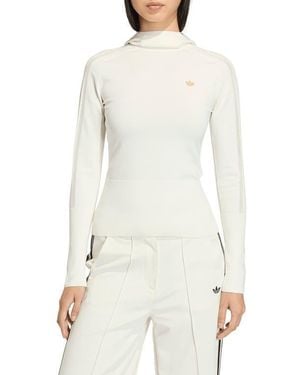 adidas Hooded Logo Knit Sweater - White
