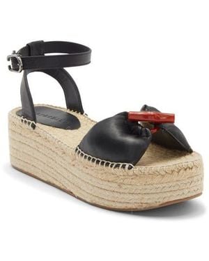 Longchamp Platform Espadrille Sandal - Black