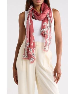Longchamp Print Scarf - Red