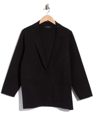 Tahari Open Front Sweater Jacket - Black