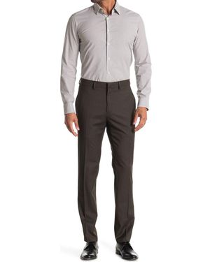 Kenneth Cole Slim Fit Textured Dress Pants - Gray