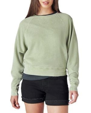 Lucky Brand Raglan Waffle Top - Green