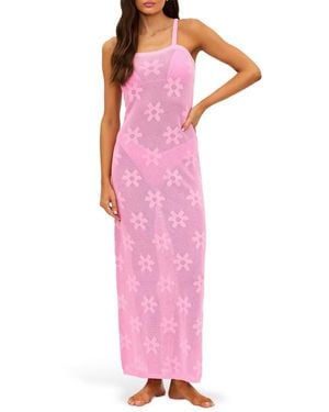Beach Riot Conrad Cotton Floral Jacquard Sundress - Pink