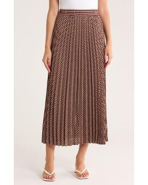 Max Studio Pleated Maxi Skirt - Brown