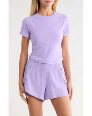 90 Degrees Nudetech Volley Club Crop T-Shirt - Purple