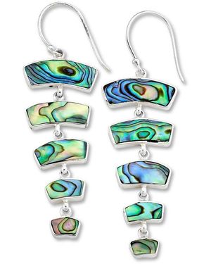 Samuel B. Graduated Abalone Drop Earrings - Green