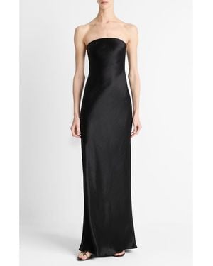 Vince Satin Strapless Gown - Black