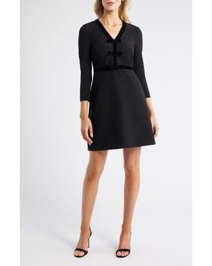 Eliza J Bow Detail Stretch Crepe Dress - Black