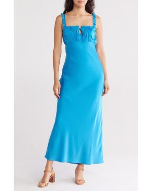 Wayf Gathered Empire Waist Slipdress - Blue