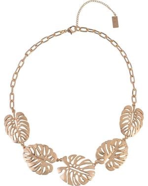 Rachel Roy Monstera Leaf Necklace - Metallic