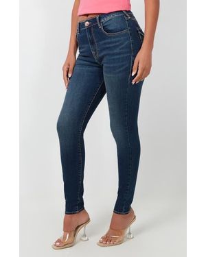 True Religion Jennie High Rise Flap Skinny Jeans - Blue