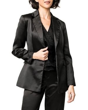 Gibsonlook Shine Effect Longline Blazer - Black