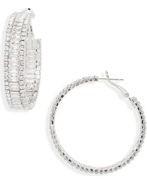 Tasha Crystal Hoop Earrings - Metallic