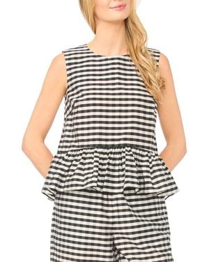 Ted Baker Colette Gingham Sleeveless Peplum Top - Black