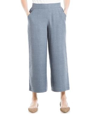 Max Studio Textured Wide Leg Pants - Blue
