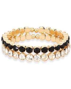 Tasha Set Of 2 Crystal Stretch Bracelets - Metallic