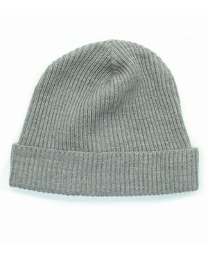 Portolano Merino Wool Rib Cuff Beanie - Gray