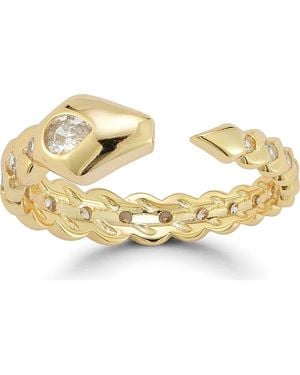 Chloe and Madison Snake Cubic Zirconia Split Shank Ring - Metallic