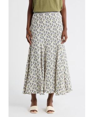Max Studio Godet Georgette Skirt - Gray
