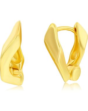 Simona Irregular Shape Huggie Hoop Earrings - Yellow