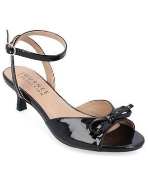 Journee Collection Jennifer Bow Ankle Strap Sandal - Black
