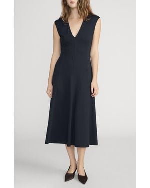 FRAME The Studio Cotton Midi Dress - Blue