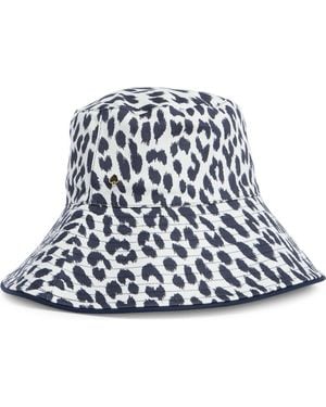 Kate Spade Modern Leopard Print Bucket Hat - Blue