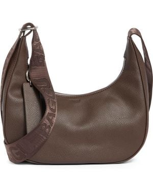 BAGGU Small Recycled Leather Crescent Bag - Brown