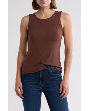 Halogen® Fitted Ribbed Tank Top - Blue