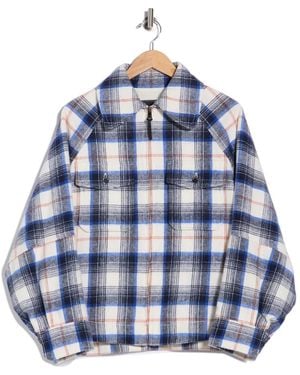 Longchamp Plaid Zip Front Jacket - Blue