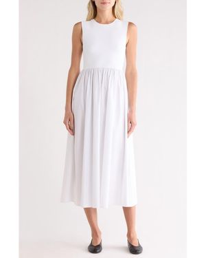 Theory Sleeveless Mixed Media Dress - White