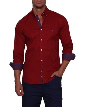 Tailorbyrd Dot Print Shirt - Red