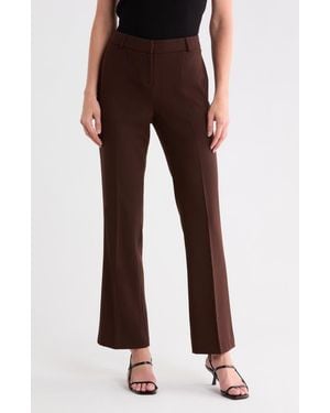 Amanda + Chelsea Ari Slim Straight Leg Pants - Brown