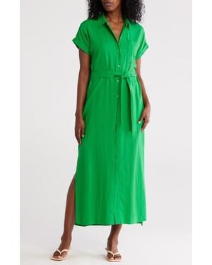 Calvin Klein Linen Blend Maxi Dress - Green