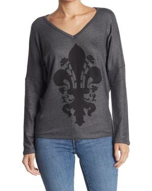 Go Couture Colorblock V-Neck Sweater - Black
