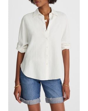 Madewell Cotton Double Gauze Oversize Shirt - White